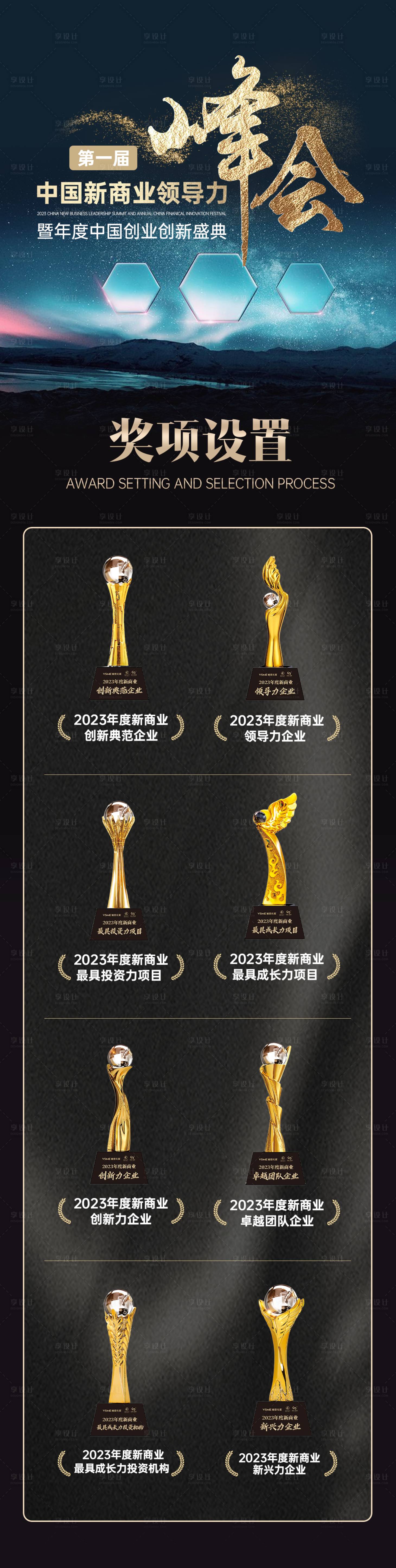 源文件下载【享设计】搜索编号：50090020627191167【峰会造势招商奖项长图】