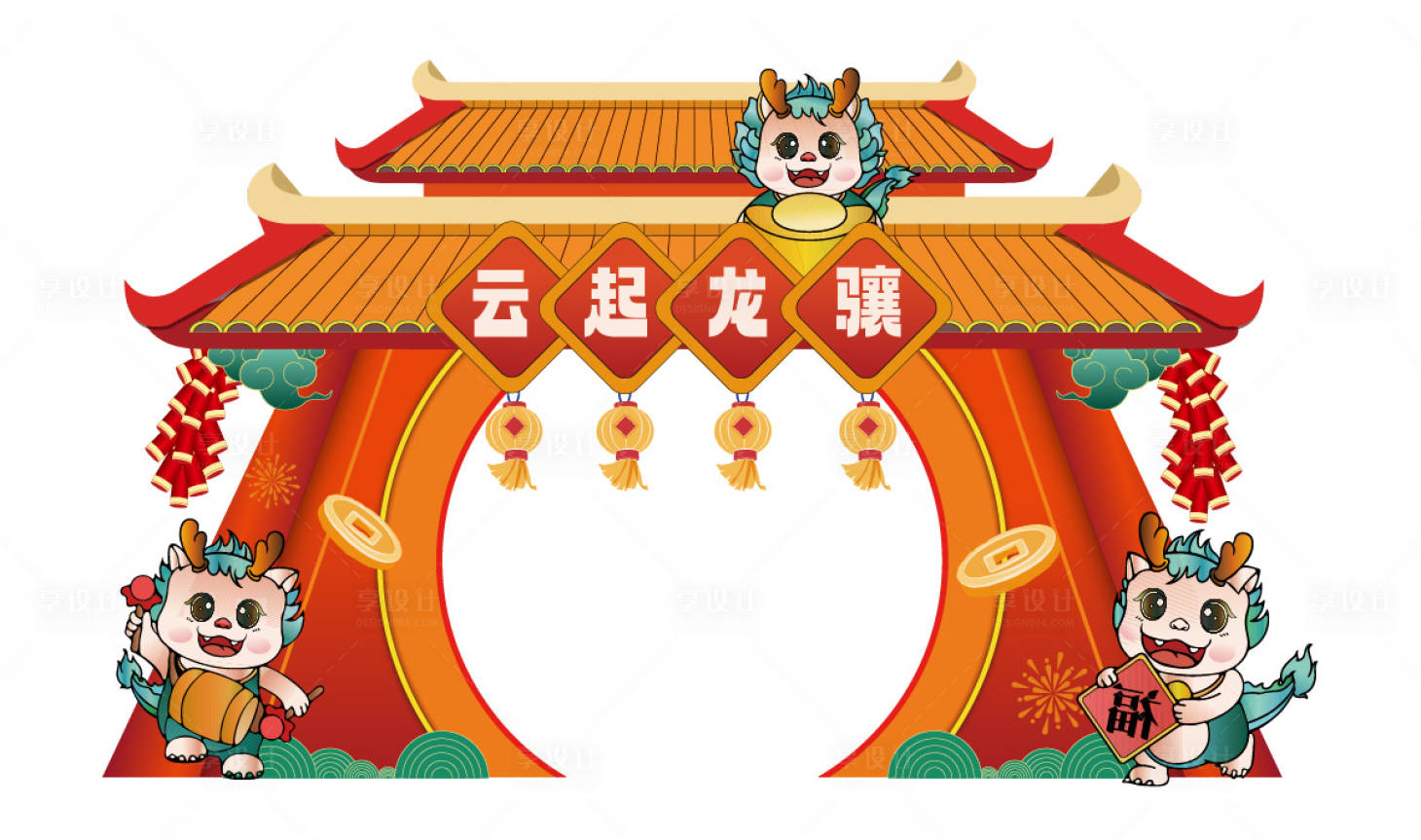 源文件下載【享設計】搜索編號：47720020612411292【國潮屋檐門頭】