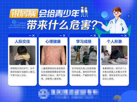 源文件下载【享设计】搜索编号：59260020620546596【青少年银屑病案例海报展板】