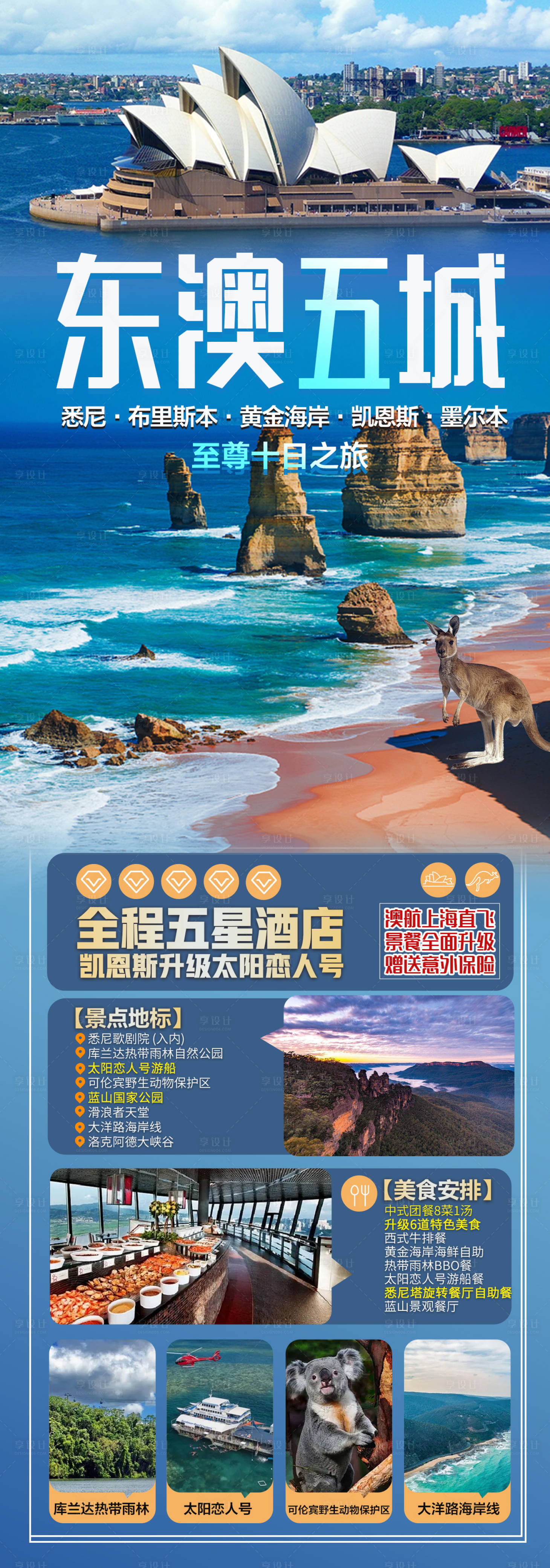 源文件下载【享设计】搜索编号：95590020371722102【澳洲旅游海报】