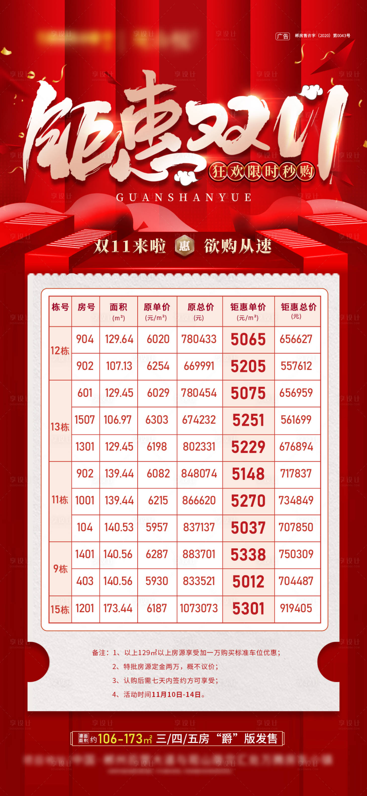 源文件下载【享设计】搜索编号：59210020183029557【双十一特价房】