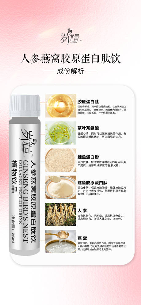 源文件下載【護膚膠原蛋白肽產品成分科普海報】編號：85560020147521821