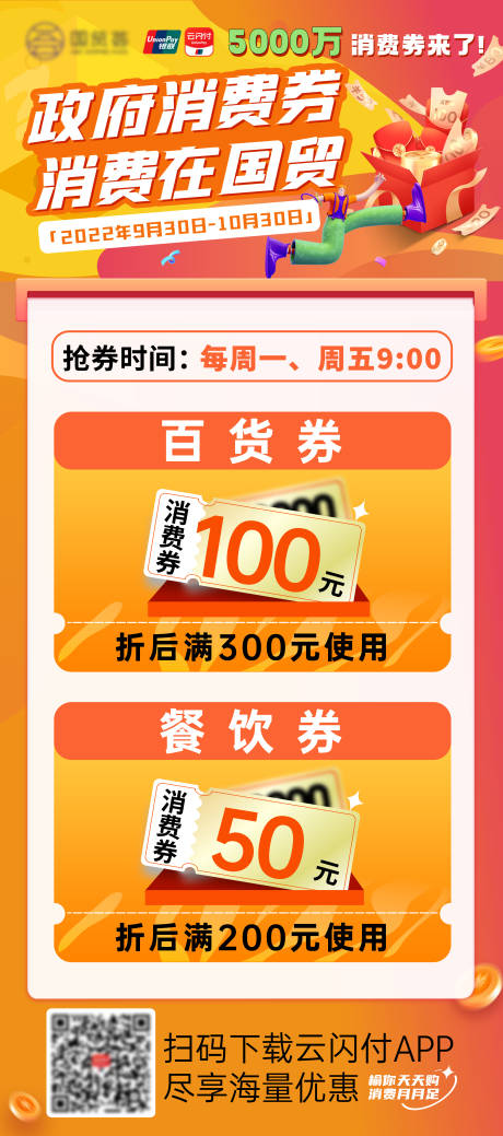 源文件下载【享设计】搜索编号：95970020190984747【政府消费券海报】