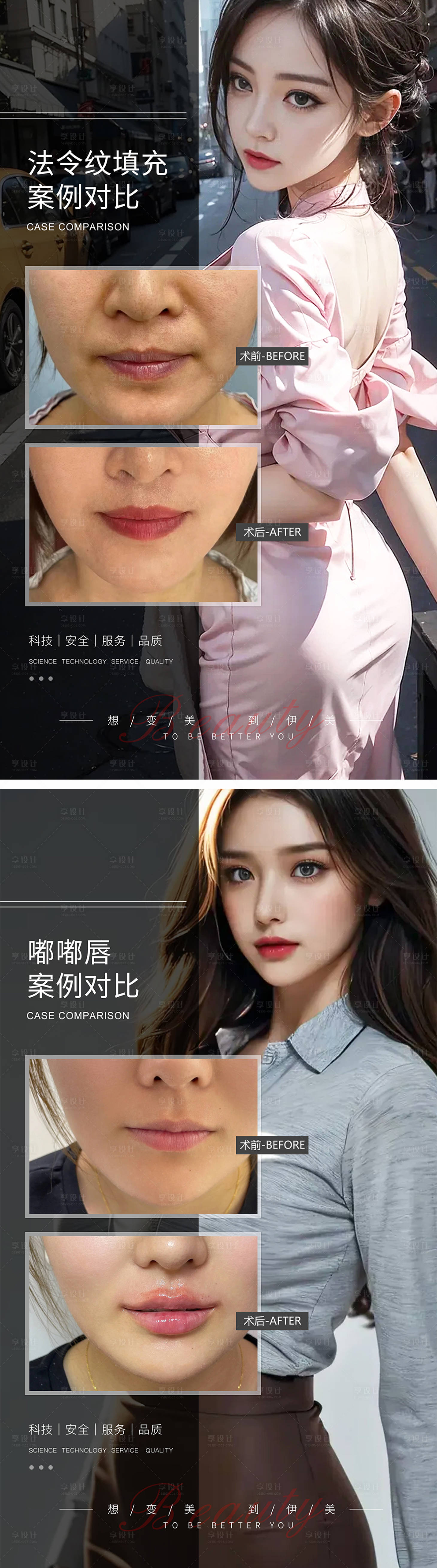 源文件下載【享設計】搜索編號：26000020232028930【醫美案例對比海報】
