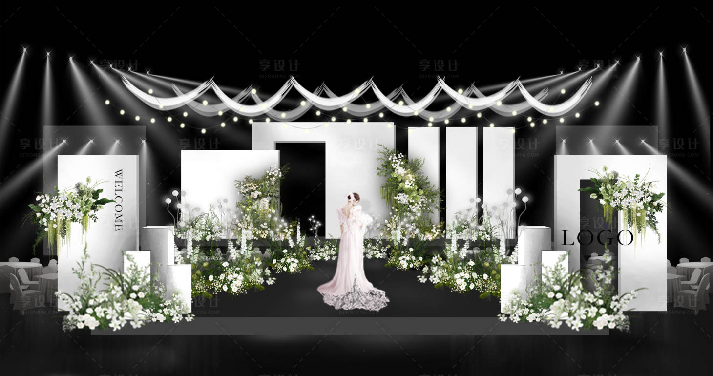 源文件下载【白绿色系婚礼布置】编号：12350020930189039
