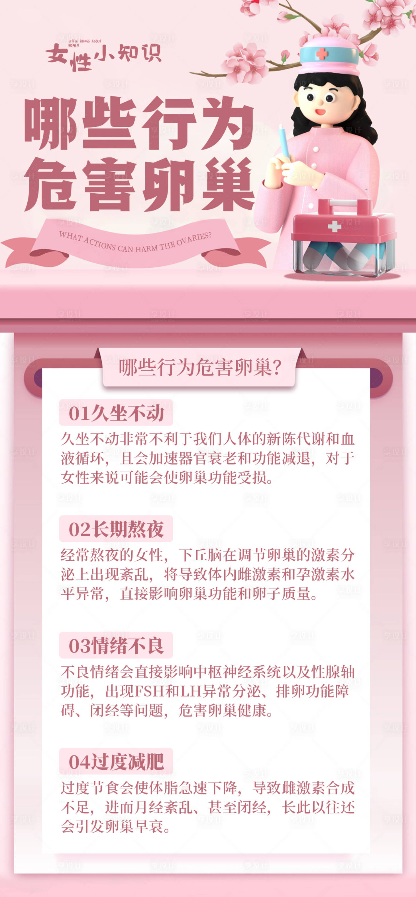 源文件下载【享设计】搜索编号：63300021125905611【女性科普海报】
