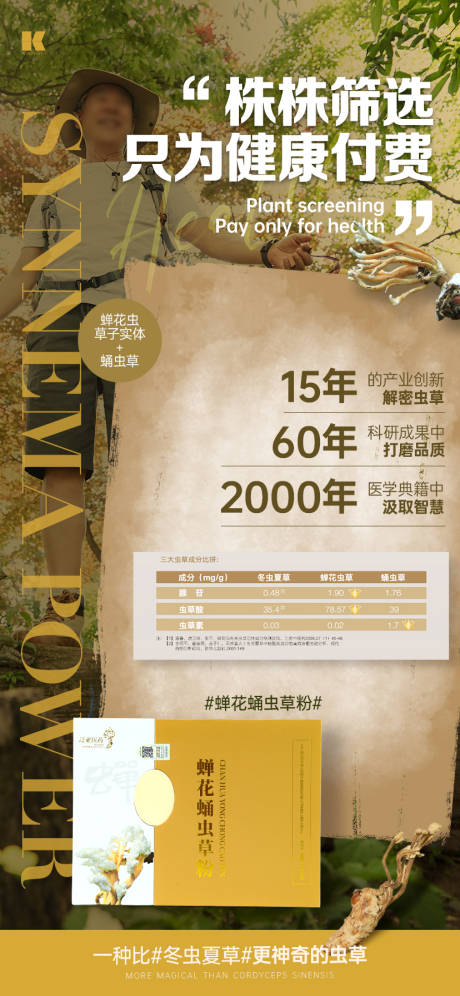 源文件下载【蝉花虫草海报】编号：93370020953703906