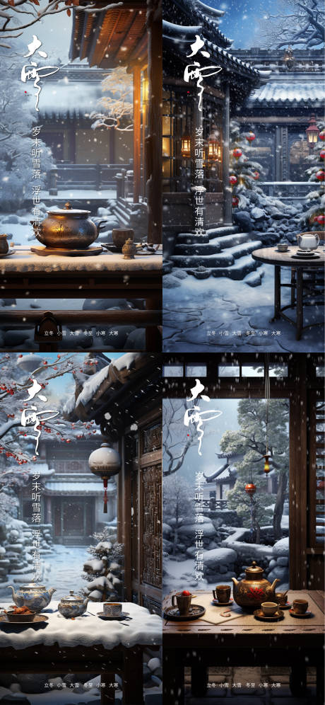 源文件下载【新中式大雪海报】编号：95950020776671740