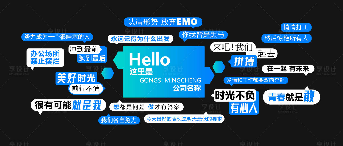 源文件下载【享设计】搜索编号：44790020958178792【文字创意企业文化墙】