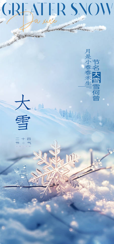 源文件下载【大雪节气海报 】编号：20231205135956720