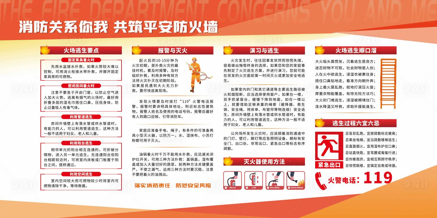 源文件下載【享設(shè)計(jì)】搜索編號(hào)：95670020734073767【消防安全日宣傳展板】