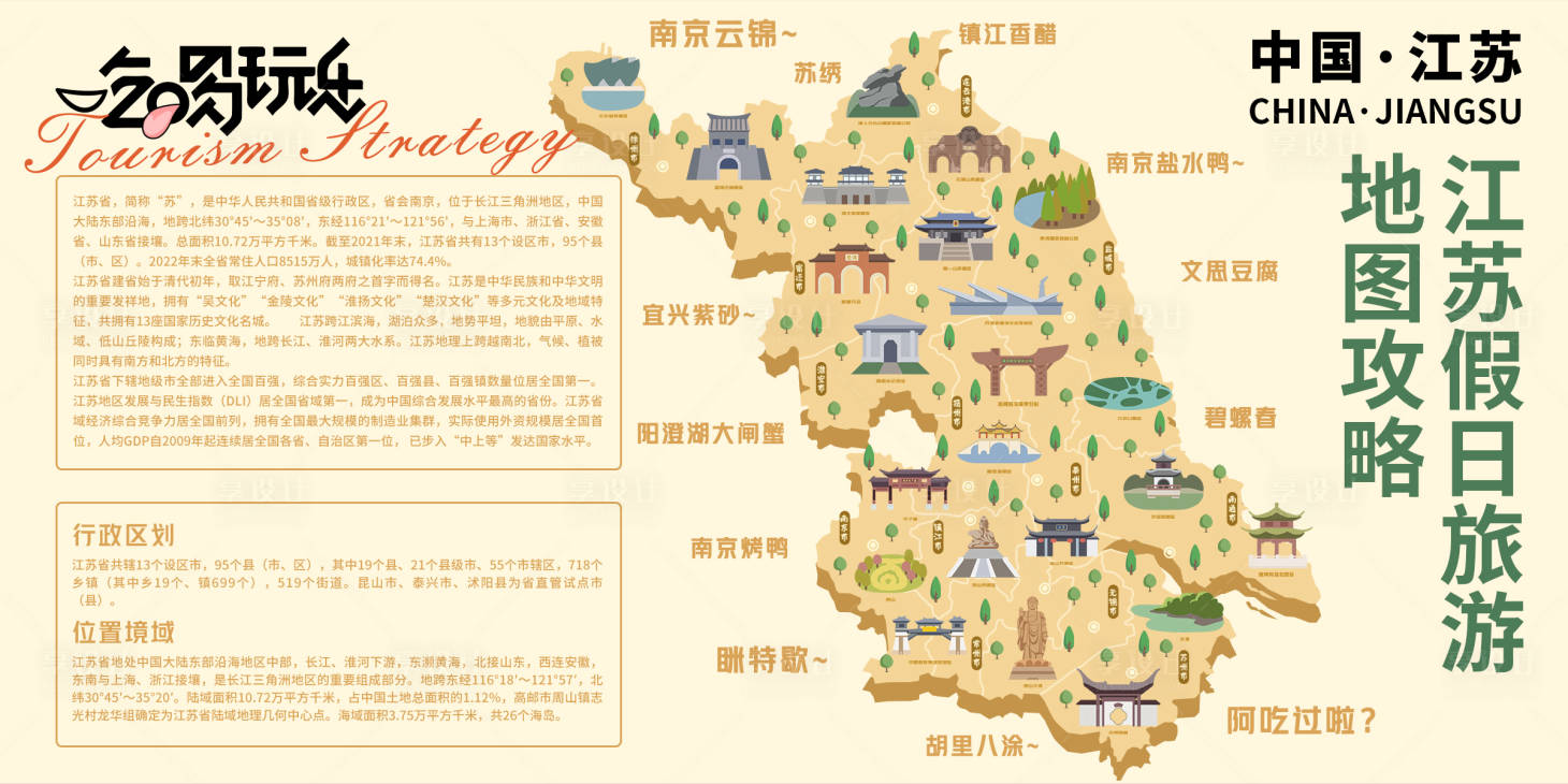 源文件下載【享設計】搜索編號：46520021028109696【江蘇假日旅游地圖攻略背景板】