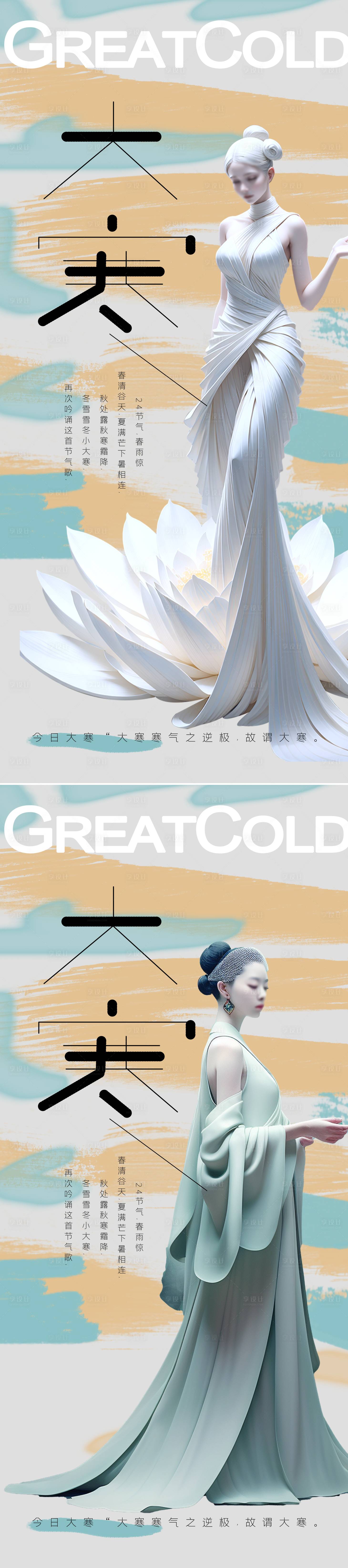 源文件下载【享设计】搜索编号：97210021195098295【医美大寒海报】