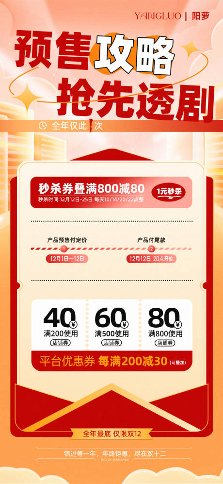 源文件下載【雙十二預售攻略海報】編號：85710020779258173