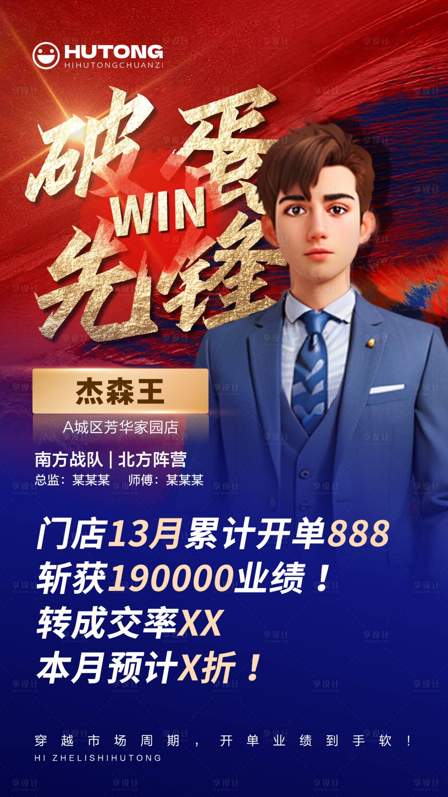 源文件下载【享设计】搜索编号：85450020911767109【优秀销冠战报喜报海报】