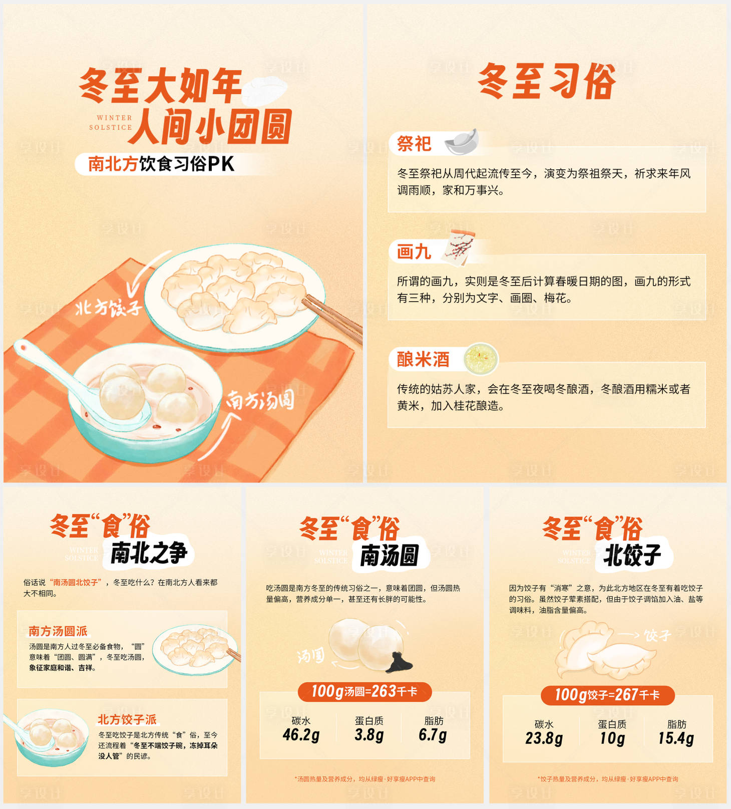 源文件下载【享设计】搜索编号：21540021211013954【冬至小红书系列海报】