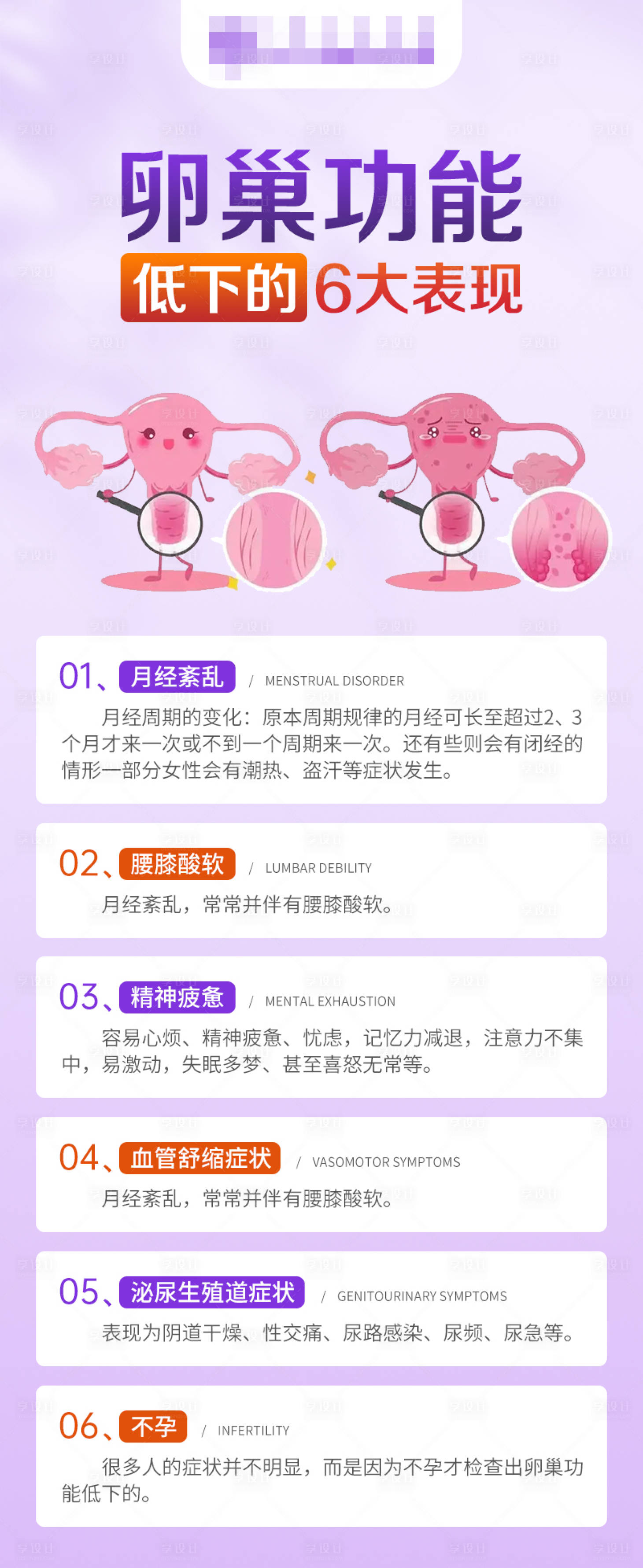 源文件下载【享设计】搜索编号：24160020999146103【卵巢功能低下表现海报】