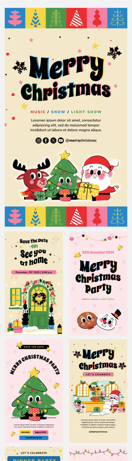 编号：20231204205120883【享设计】源文件下载-圣诞节插画系列海报