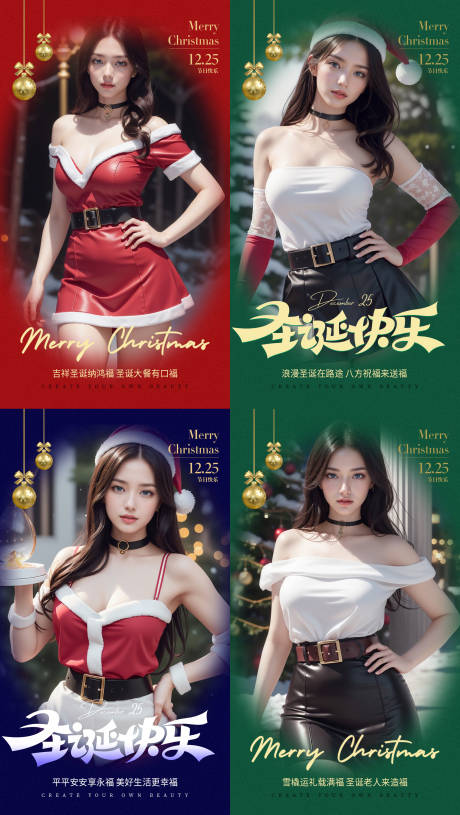 源文件下载【圣诞节美女海报】编号：86380020968586555