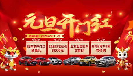 源文件下载【元旦开门红背景板】编号：42790021083498631