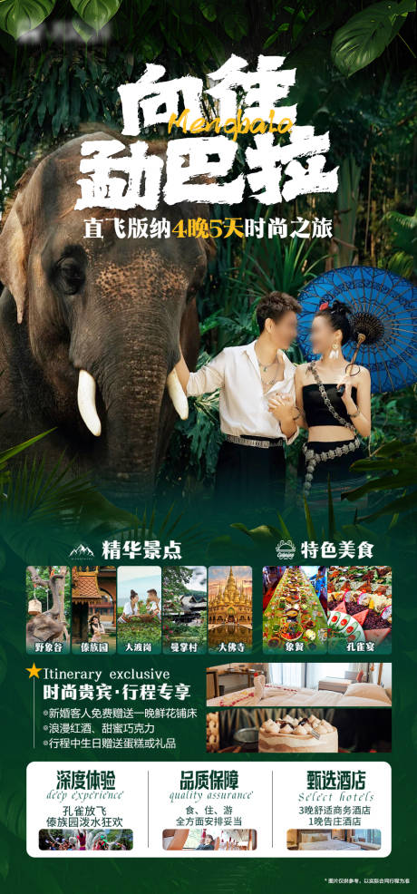 云南西双版纳勐巴拉旅游海报-源文件【享设计】