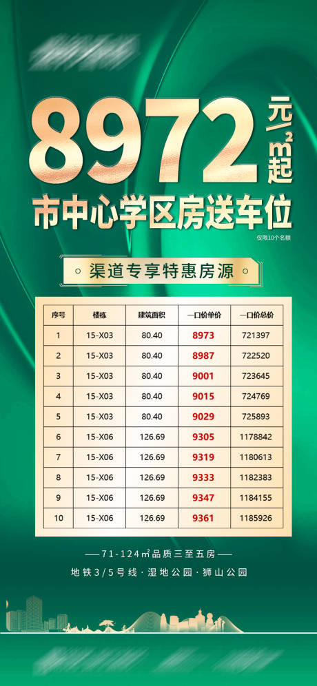 源文件下载【地产渠道绿金特惠房海报】编号：99960021233017555