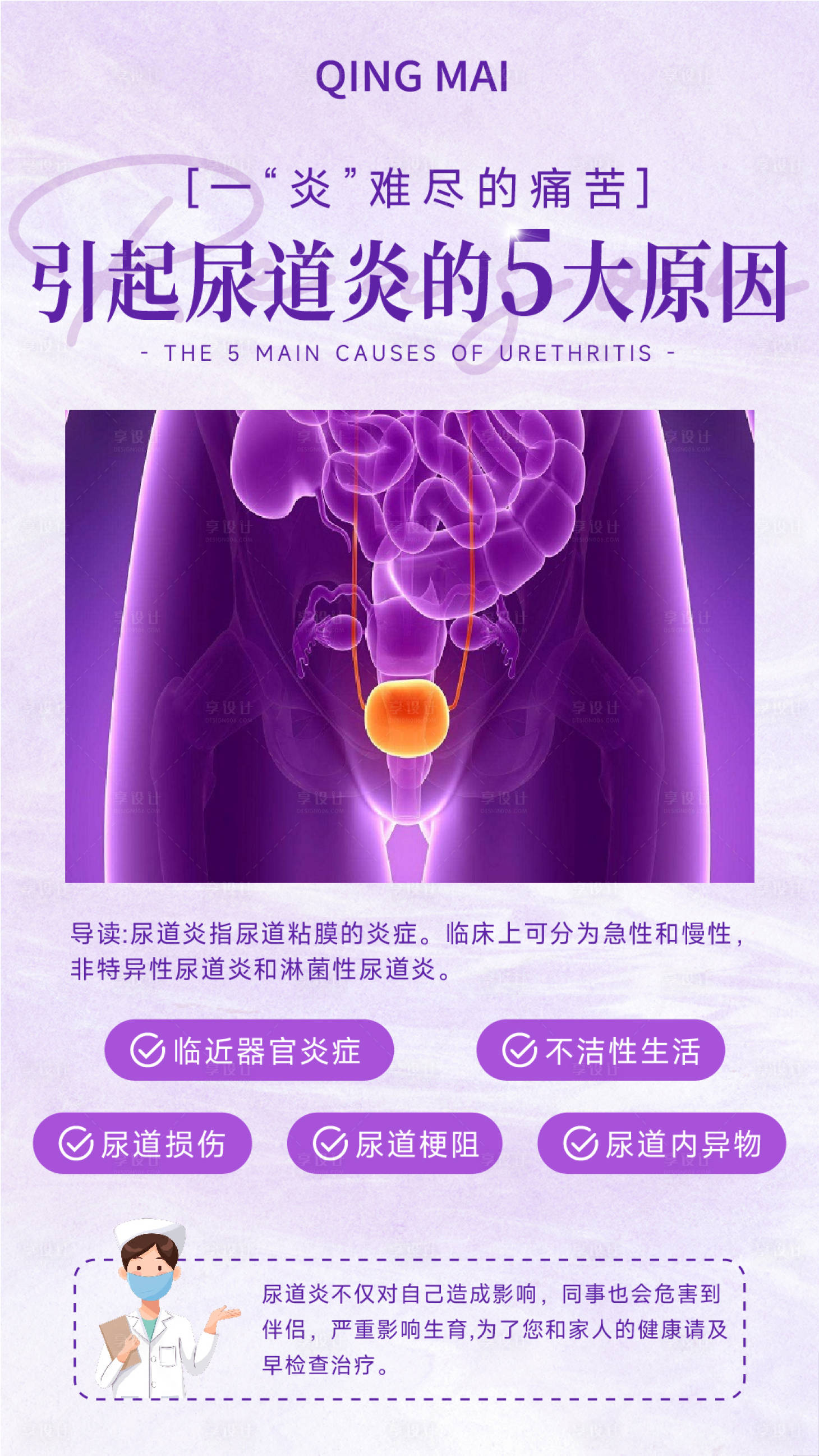 源文件下載【享設計】搜索編號：56190021085099967【引起尿道炎的5大原因】