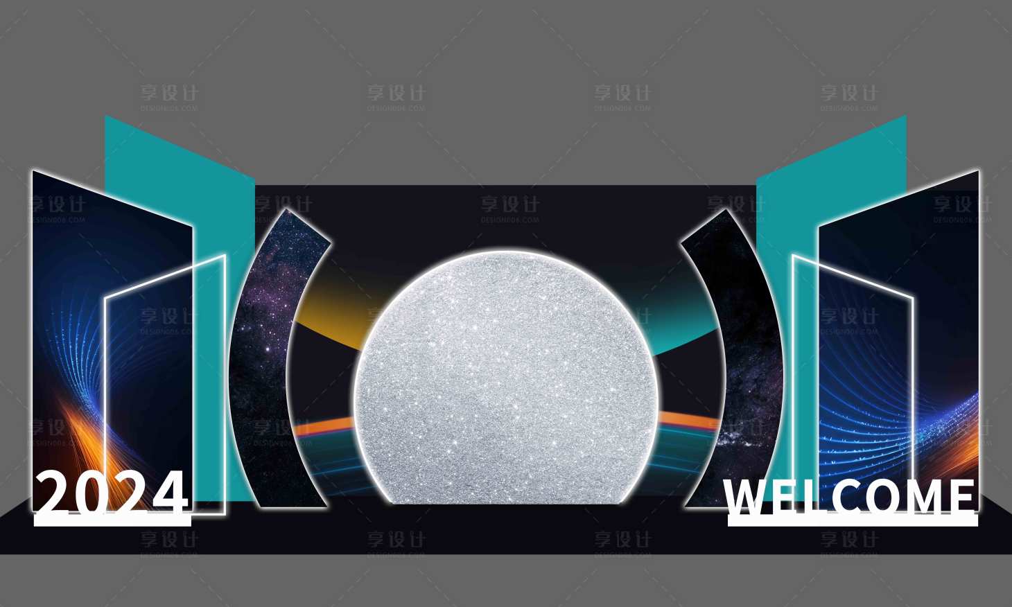 源文件下载【享设计】搜索编号：51760020894532218【高级企业年会周年堆头美陈】