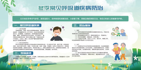源文件下載【冬季呼吸道疾病預防展板宣傳欄】編號：12390020854343811