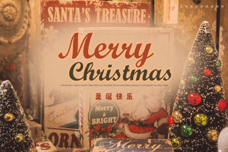 复古圣诞节背景板-源文件【享设计】