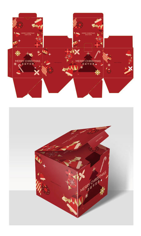 编号：20231213225349533【享设计】源文件下载-圣诞苹果礼盒刀版包装设计