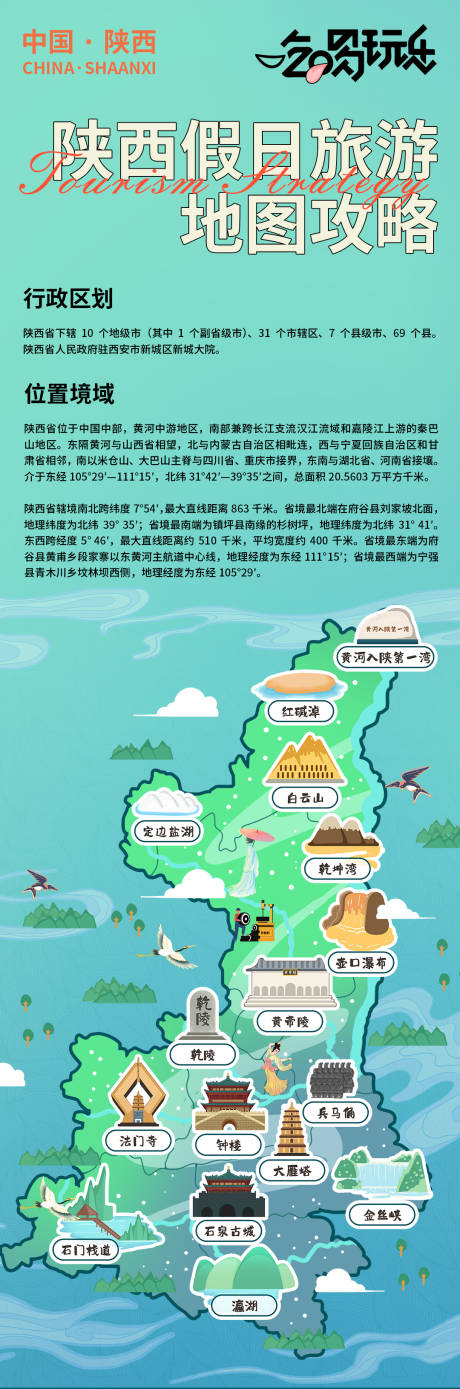 源文件下载【陕西假日旅游地图攻略海报】编号：20231219095331509