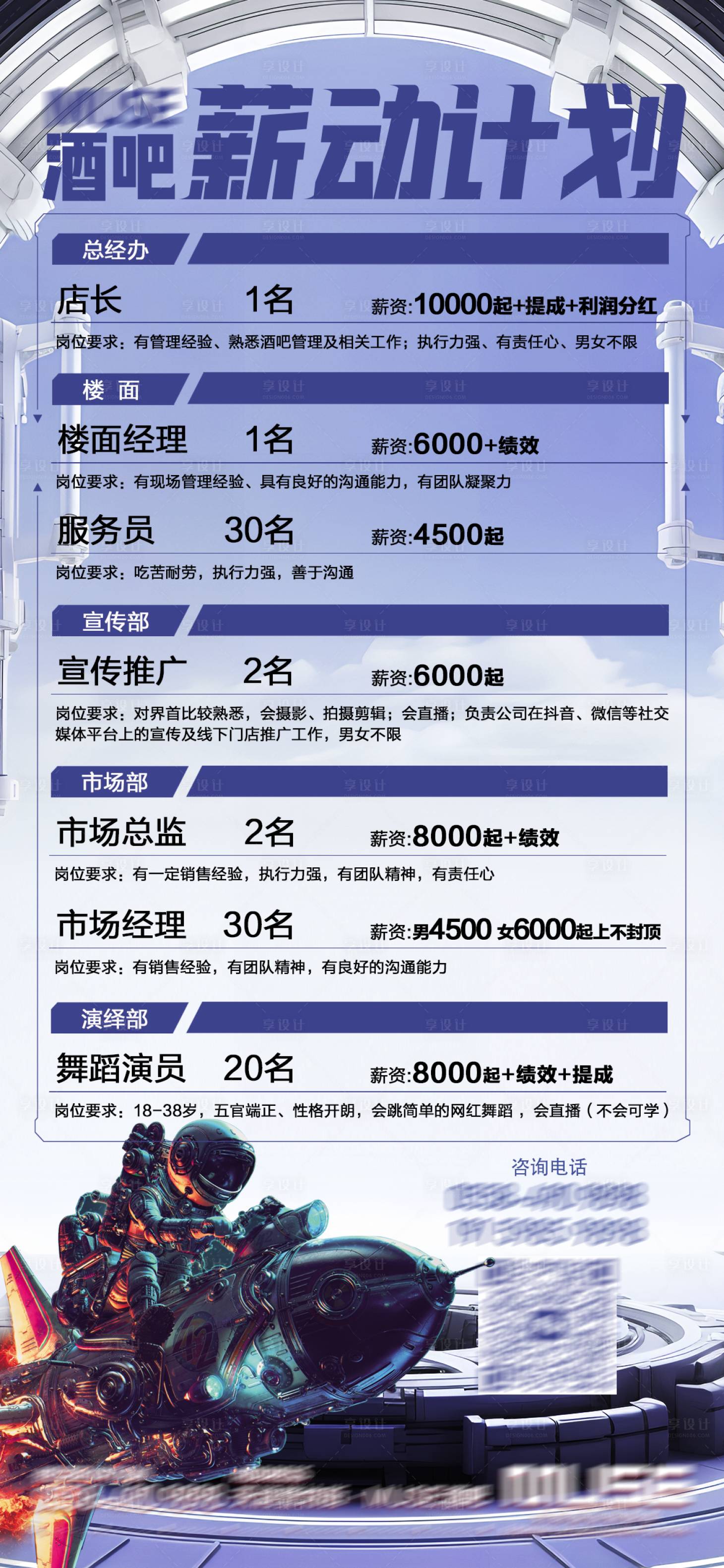 源文件下载【享设计】搜索编号：50620021029543335【酒吧夜店招聘海报】