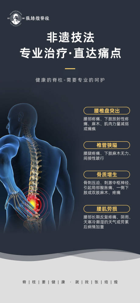 脊柱项目简约海报