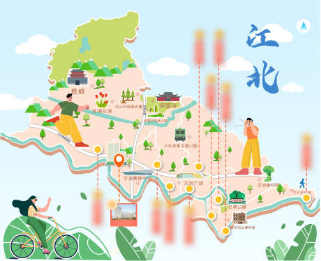 源文件下载【宁波江北手绘地图青春导视海报】编号：12450021081117679