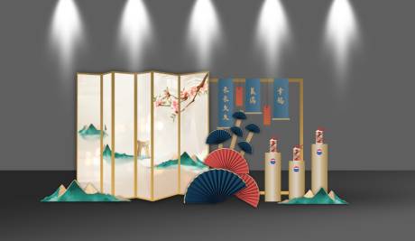 源文件下载【新中式白酒展示美陈】编号：34290021198549360