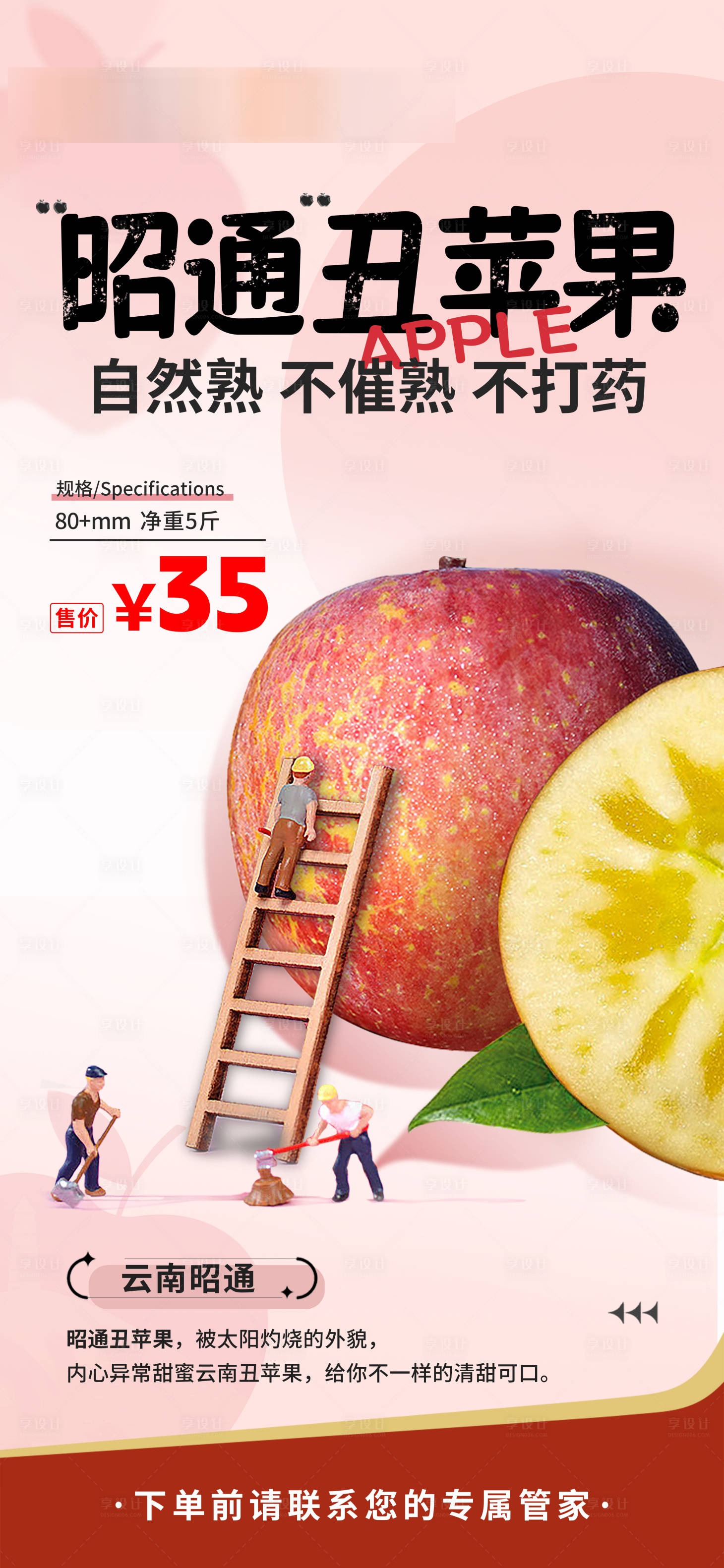 源文件下載【享設計】搜索編號：34460020776303354【昭通丑蘋果大字報海報】