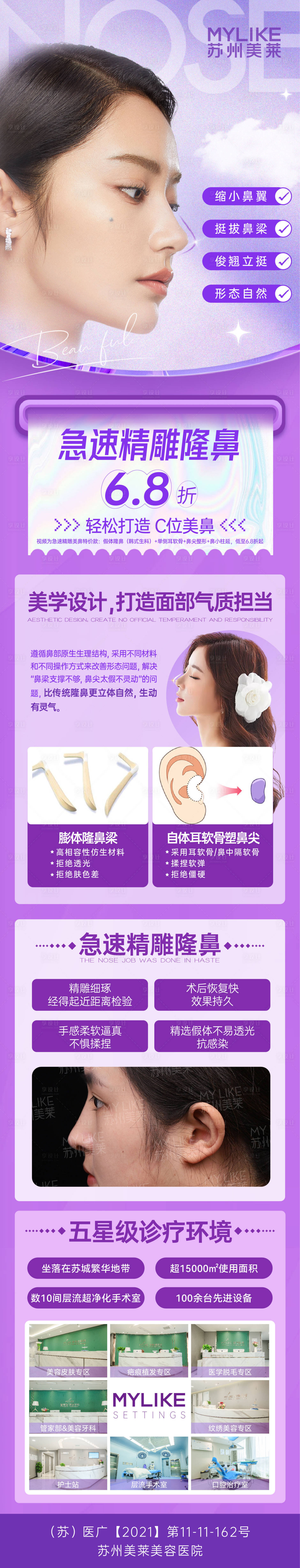 源文件下載【享設計】搜索編號：10220021070663829【醫美隆鼻信息流長圖海報】
