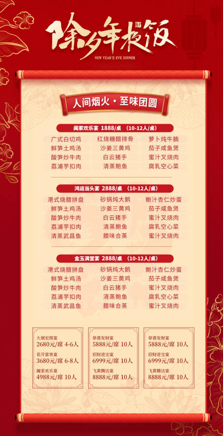 源文件下載【享設(shè)計】搜索編號：51520020982776089【年夜飯國宴菜單海報】