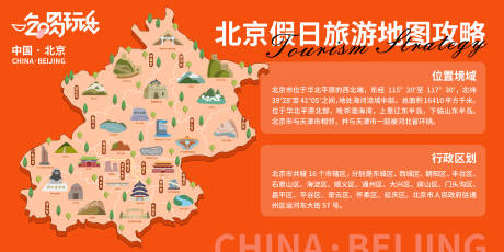 编号：20231218150346048【享设计】源文件下载-北京假日旅游地图攻略背景板