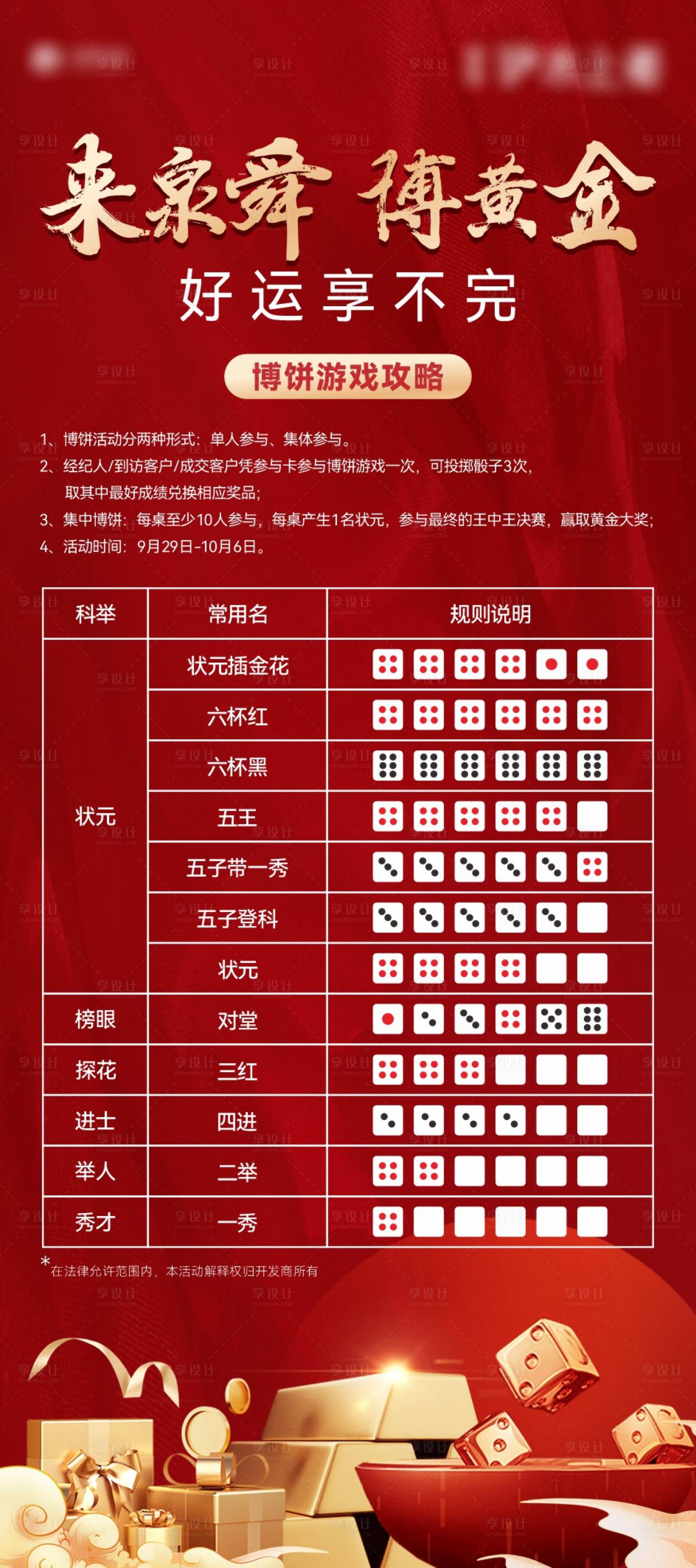 源文件下载【享设计】搜索编号：60640021025403898【博饼规则海报】