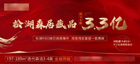 源文件下载【享设计】搜索编号：45920020938199573【地产热销红金海报展板】
