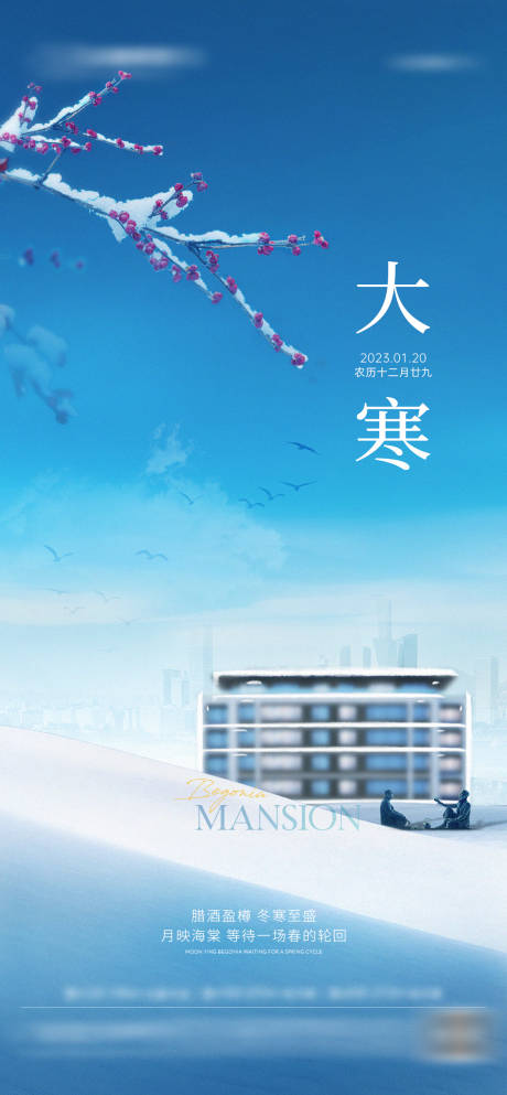 源文件下载【地产大寒节气海报】编号：35200021044096034
