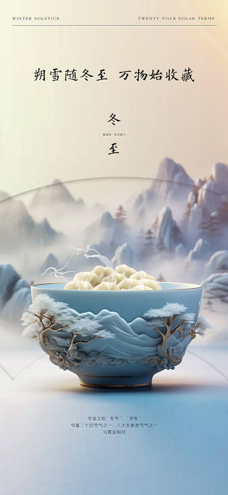 源文件下载【享设计】搜索编号：91500020979193737【地产质感冬至节气海报】