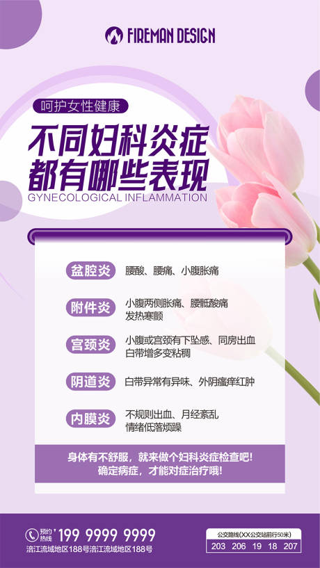 源文件下載【享設計】搜索編號：66230020725132023【婦科炎癥科普海報】