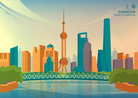 编号：20240115154919449【享设计】源文件下载-上海城市建筑地标插画手绘