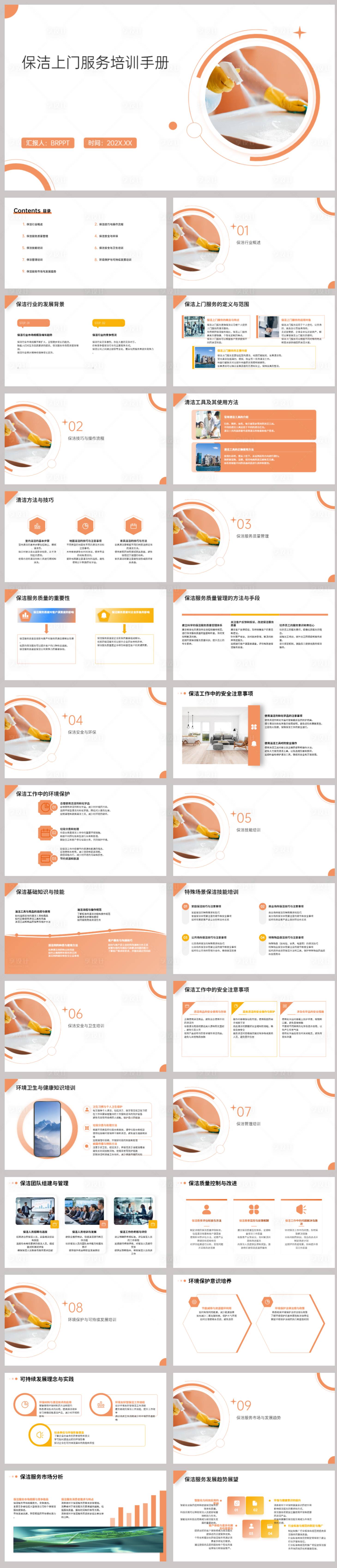 源文件下載【保潔上門服務培訓手冊PPT】編號：29940021845434884