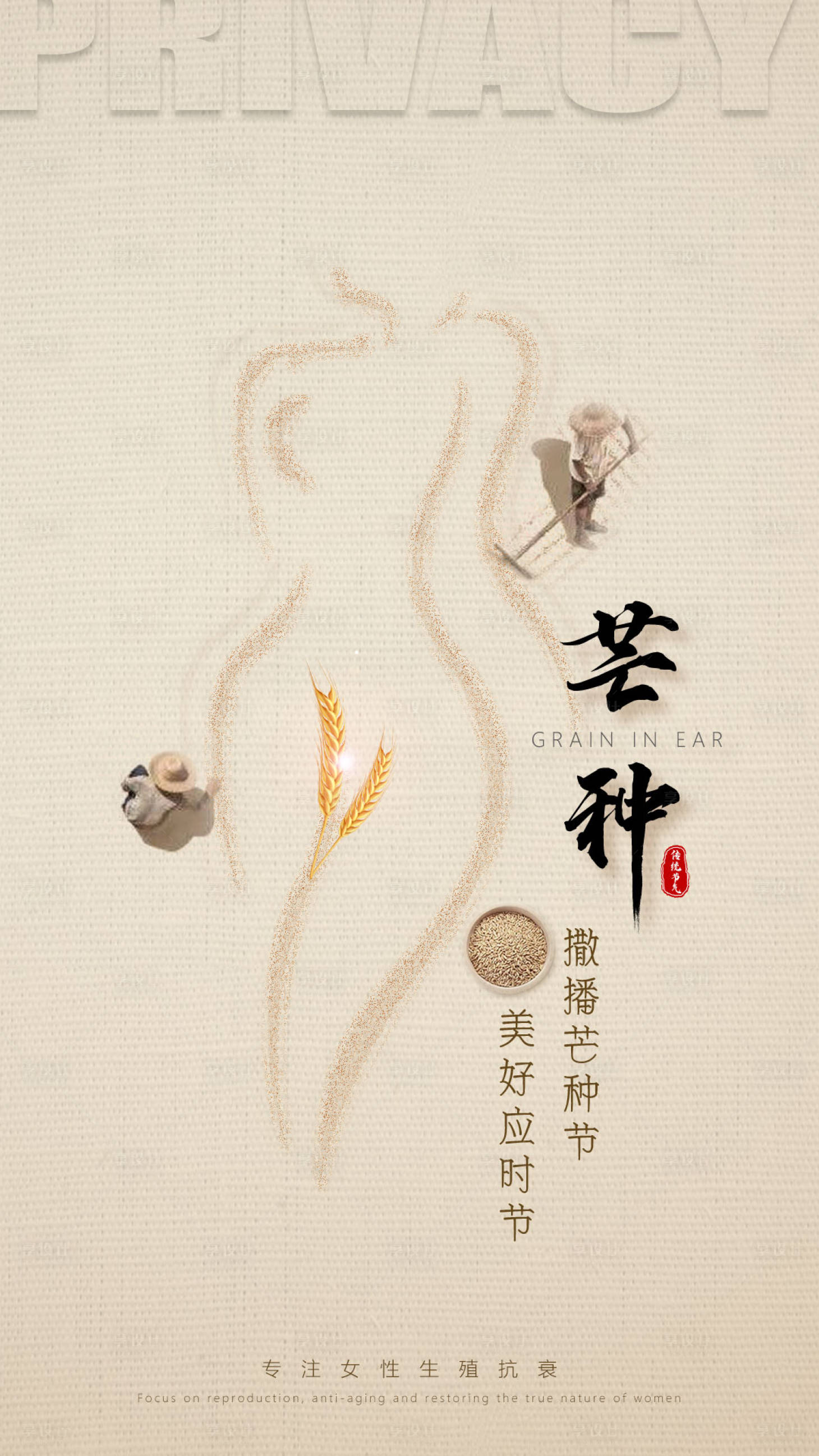 源文件下载【享设计】搜索编号：76150021563928081【医美私密产后修复芒种节气海报】
