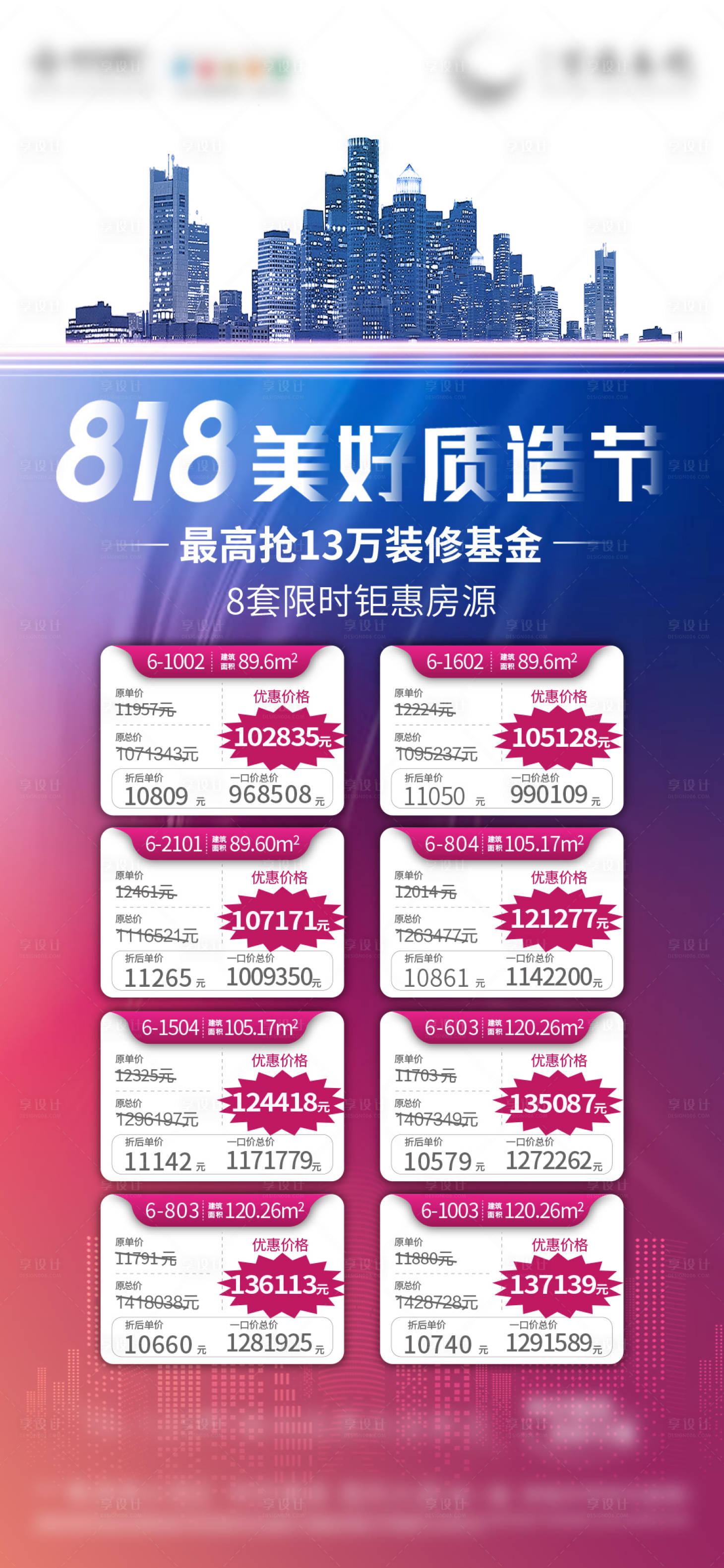 源文件下载【享设计】搜索编号：58520021332074293【地产一口价特价房单图】