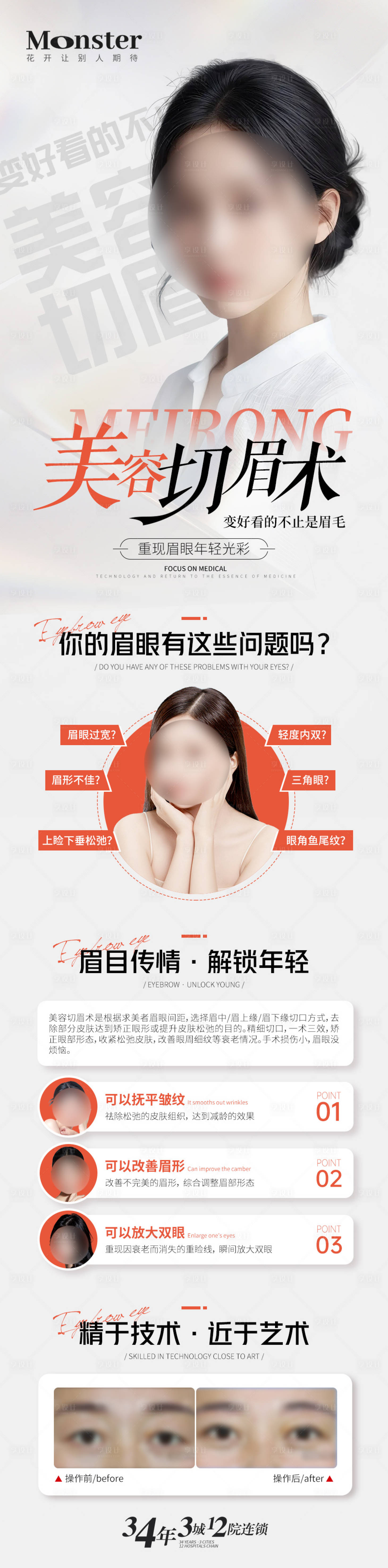 源文件下载【享设计】搜索编号：76630021501868560【医美切眉术专题长图】